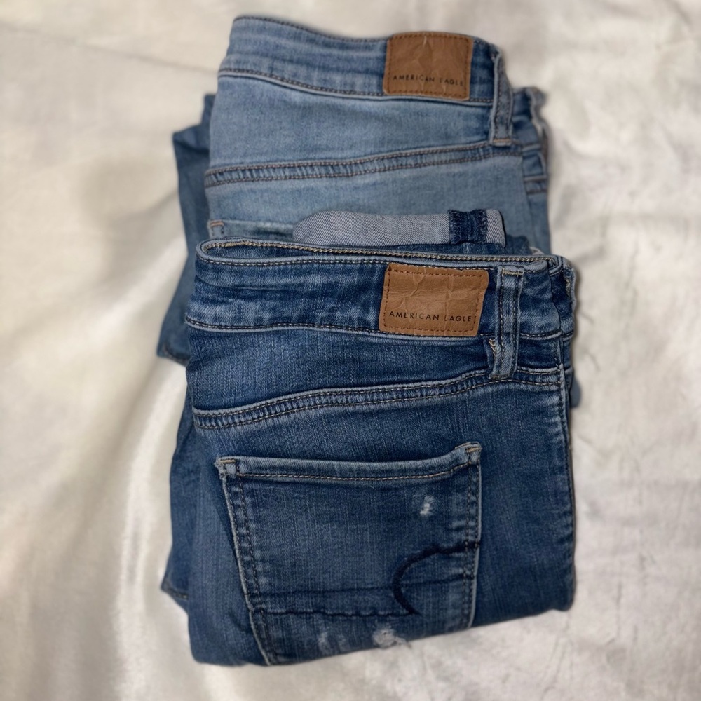 American Eagle Outfitters Blue (Dark/Light Wash) Skinny Jeans Classic Style